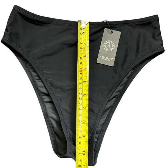 RELLECIGA women’s black high waist high cut swim bottoms size S NWT - Picture 3 of 5